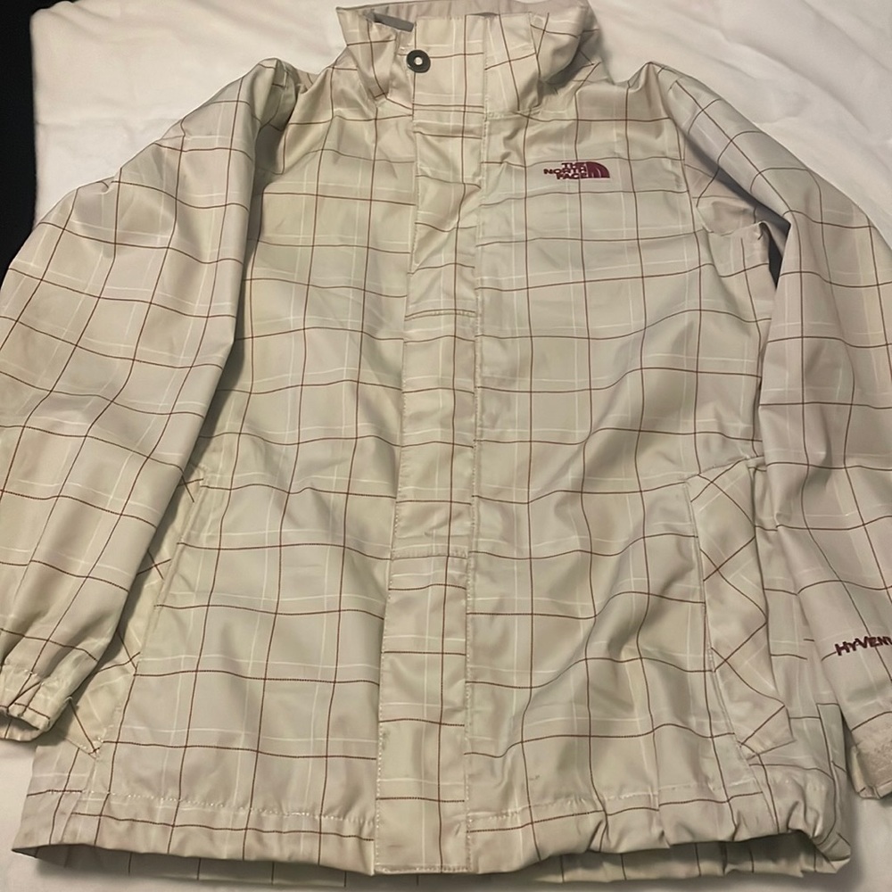 plaid North Face rain jacket/wind breaker.